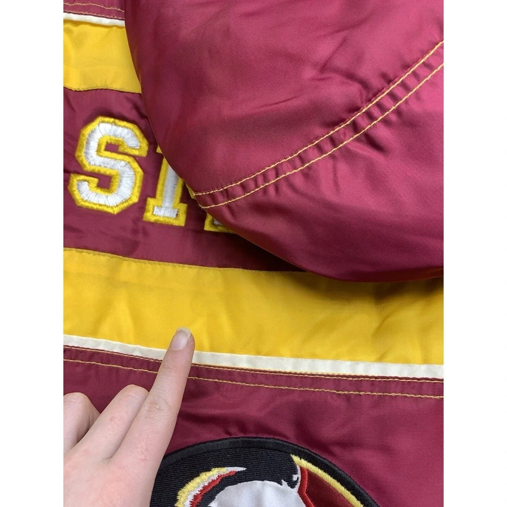 Vintage Florida State Seminoles Starter Puffer Jacket Mens Large 1/2 Zip Half